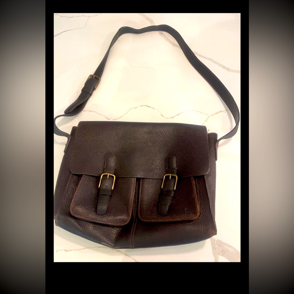 Vintage Gap Pebbled Leather Crossbody Messenger Bag/ShoulderBag/Briefcase Unisex